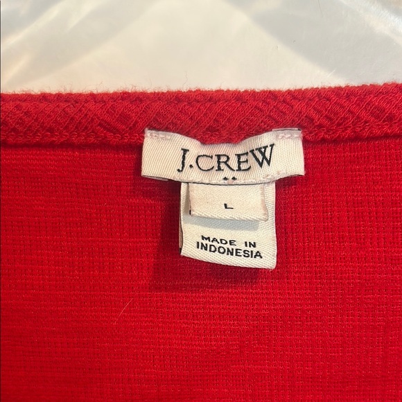 J. CREW Red V-Neck Tie-Front Top size Large. - Picture 2 of 4
